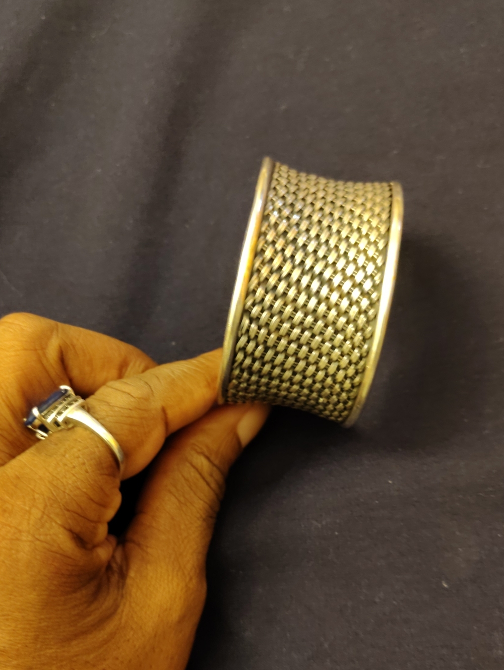 Woven Silver Cuff Bracelet